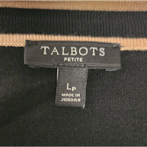 Talbots Petite LP 2PC Cardigan Sweater/ Free Top Black/ Brown - Picture 9 of 14